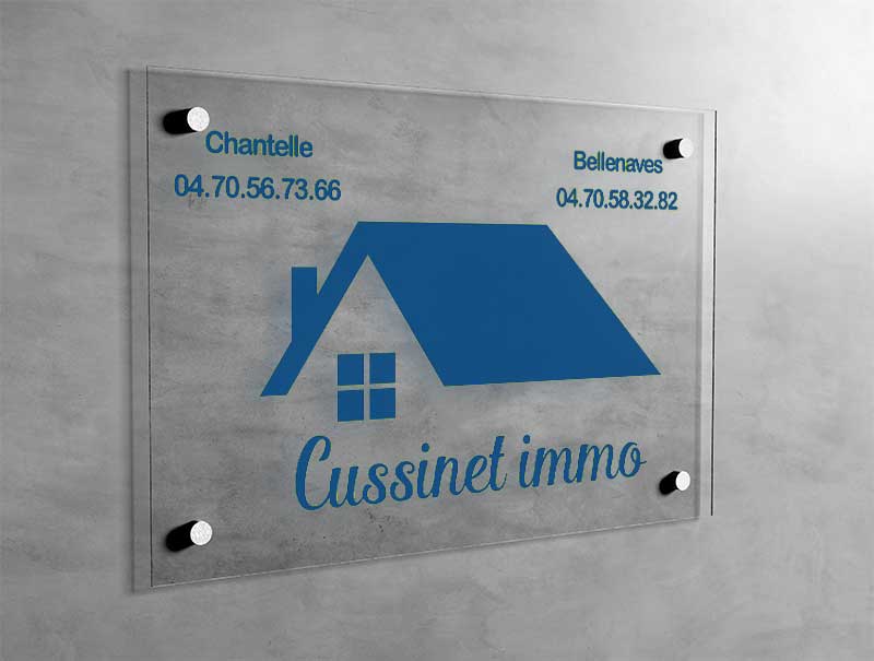 Panneau d'affichage en plexiglas transparent avec logo personnalisé,  décoration d'adresses professionnelles, plaque de porte